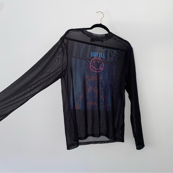 Nirvana Black Sheer Long Sleeve ASOS Design Men’s Shirt size M - Picture 2 of 4